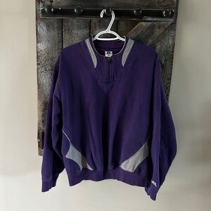 Men's Vintage Russel Quarter Zipper Sweatshirt w/Side Pockets